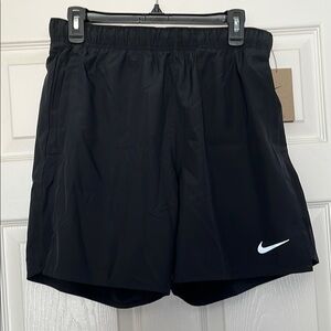 Men’s Nike Black Sports Shorts with White Swoosh